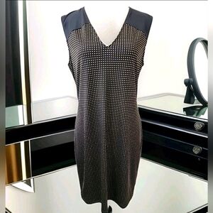 Rachel Roy Womens Gold Studded Small Grommet Sheath Black Midi Dress Size XL